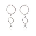 Silver Lunar Ridge Drop Earrings by Dahlia Kanner