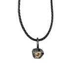 Meteorite Necklace with Champagne Diamond by Dahlia Kanner at Turtle Love Co