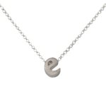 Initial Necklace letter E necklace in sterling silver