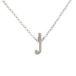 Initial Necklace letter J necklace in sterling silver