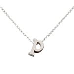 Initial Necklace letter P necklace in sterling silver