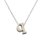 Initial Necklace letter Q necklace in sterling silver