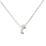 Initial Necklace letter T necklace in sterling silver