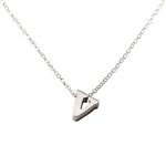 Initial Necklace letter V necklace in sterling silver