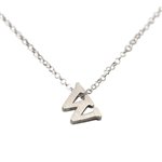 Initial Necklace letter W necklace in sterling silver