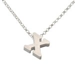 Initial Necklace letter X necklace in sterling silver