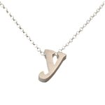 Initial Necklace letter Y necklace in sterling silver