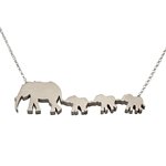 Mother and Three Baby Elephants Necklace