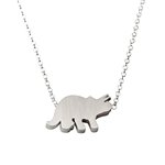 Triceratops Dinosaur Necklace - Recycled Sterling Silver