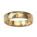 Wide Gold Rustic Wedding Band