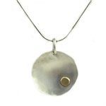 Silver Disc with Gold Nugget Necklace