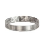 Narrow Rustic Hammered Wedding Band