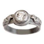 Lovebirds Engagement Ring - Sterling Silver with White Topaz ring