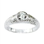 Resilience Engagement Ring in sterling silver with white topaz ring