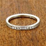 Satellite Wedding Band - White Gold with Diamonds