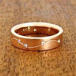 Constellation Wedding Band - Rose Gold with Diamonds