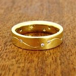 Constellation Wedding Band - Yellow Gold with Diamonds