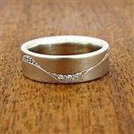 Galaxy Wedding Band - White Gold with Diamonds