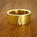 Solar Flare Wedding Band - Yellow Gold with Diamonds