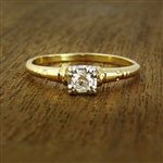 Vintage Engagement Ring with Two-Tone Gold Setting, circa 1960