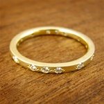 Skinny Gold Diamond Wedding Band