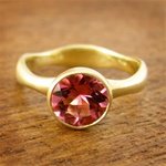 Gold Pink Tourmaline Engagement Ring