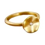 Water Lily Gold Diamond Engagement Ring