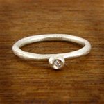 Petite Nest Diamond Engagement Ring - Silver