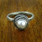 Nested White Pearl Ring