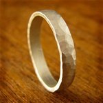 Thin Hammered Silver Ring