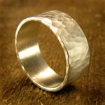 Thick Hammered Silver Ring