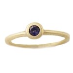 Dainty Purple Iolite Gold Solitaire