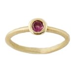 Dainty Pink Sapphire Gold Solitaire