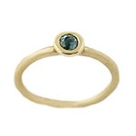 Dainty Blue Topaz Gold Solitaire