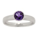 Classic Bezel Set Amethyst Engagement Ring