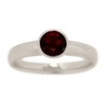 Classic Bezel Set Garnet Engagement Ring