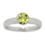 Classic Bezel Set Peridot Engagement Ring