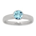 Classic Bezel Set Blue Topaz Engagement Ring