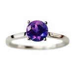 Classic Solitaire Engagement Ring with Amethyst