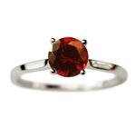 Classic Solitaire Engagement Ring with Garnet