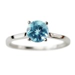 Classic Solitaire Engagement Ring with Blue Topaz