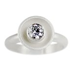 Lady of the Lake Engagement Ring - 14k white gold with white sapphire