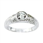 Resilience Engagement Ring in 14k White Gold with white Sapphire ring